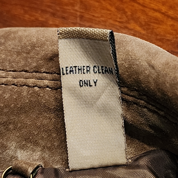 (EUC) I.E. Relaxed Petite Tan Suede Leather Zip Jacket - Picture 12 of 12